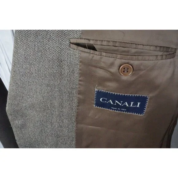 Canali Silk Blend Woven Brown Sport Coat Jacket Sz 44R